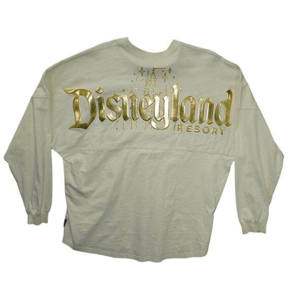 Disneyland Resort Spirit Jersey Cream Gold Foil Long Sleeve Shirt – Size XL - Picture 3 of 7